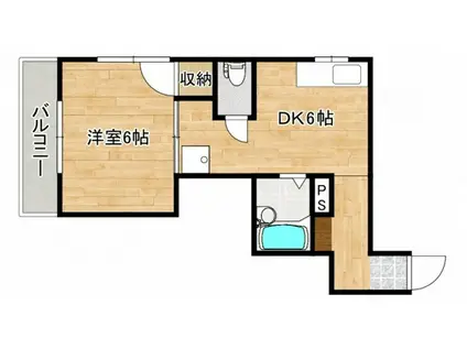 山田ビル(1DK/5階)の間取り写真