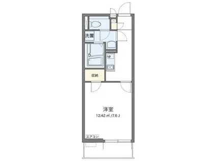 クレイノグラシアス ワン(1K/2階)の間取り写真