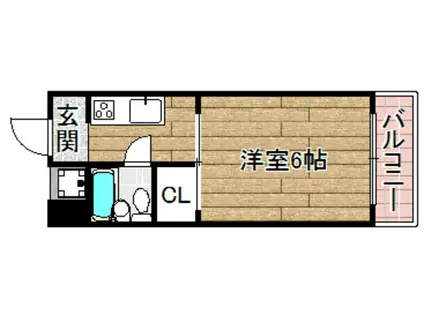 松原梅本ハイツ(1K/3階)の間取り写真