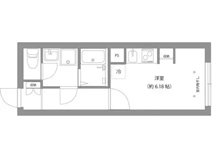 佐賀マンション(ワンルーム/2階)の間取り写真