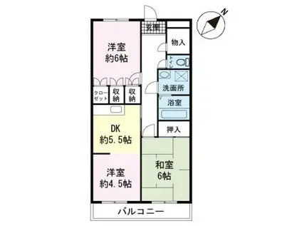 シズコーポ(3DK/3階)の間取り写真