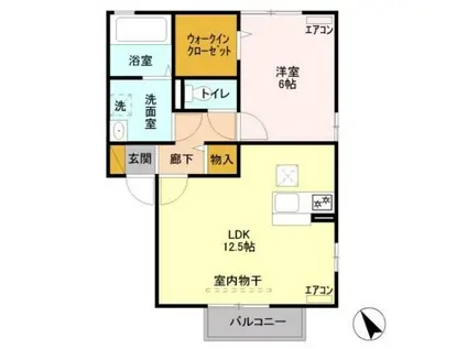 ソレイユ・アイビー(1LDK/1階)の間取り写真