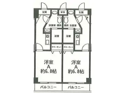 SーFORT横須賀海岸通(1K/2階)の間取り写真