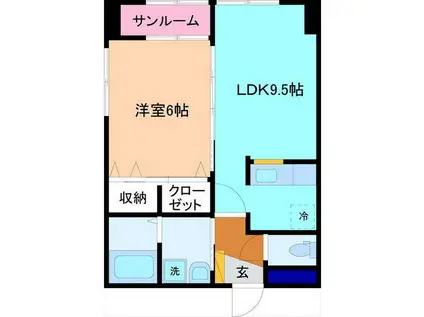 ウィスキーレジデンス芳斉A(1LDK/3階)の間取り写真