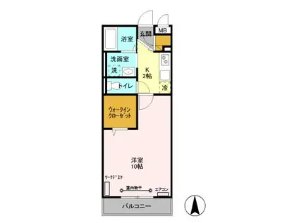 エスペランサ(1K/2階)の間取り写真