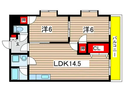 RICHESSE COURT(2LDK/2階)の間取り写真