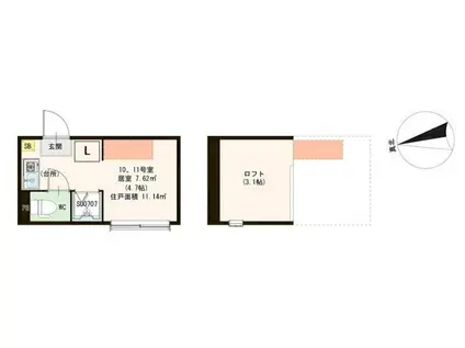 ハーモニーテラス新小岩III(ワンルーム/1階)の間取り写真