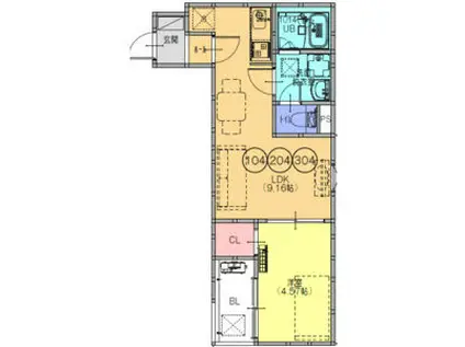 FSTYLE藤井寺道明寺1号館(1LDK/1階)の間取り写真
