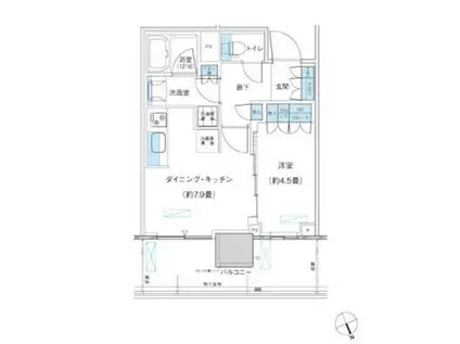 パークシティ柏の葉キャンパス ザ・ゲートタワー ウエスト(1DK/19階)の間取り写真