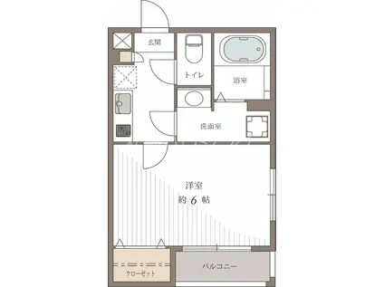 TOMOZO中野(1K/1階)の間取り写真