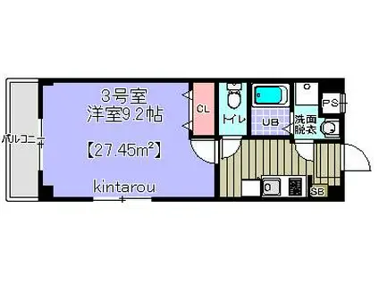 オリエンタルコート幕張本郷(1K/2階)の間取り写真