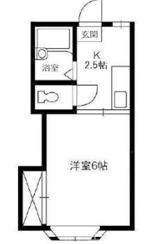 ロマーナ中庄(1K/2階)の間取り写真