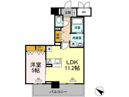 CILIEGIO桜坂(1LDK/8階)の間取り写真