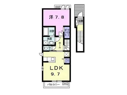 クレーヴ(1LDK/2階)の間取り写真