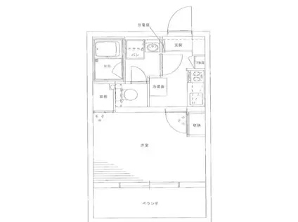 ドミール清澄(1K/3階)の間取り写真
