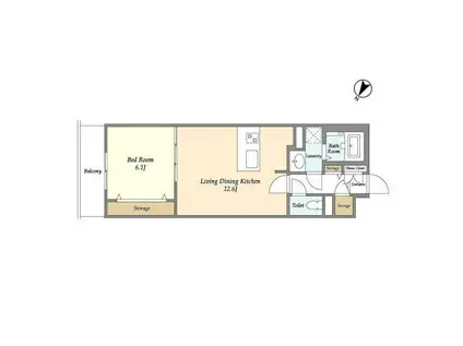 BLESS北新宿(1LDK/2階)の間取り写真