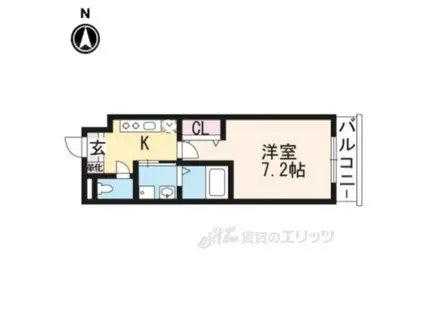 アールステージ木幡(1K/3階)の間取り写真