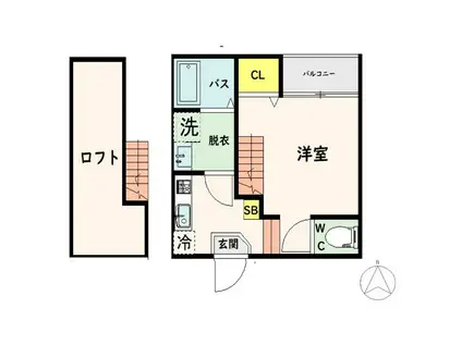 フレシール(1K/2階)の間取り写真