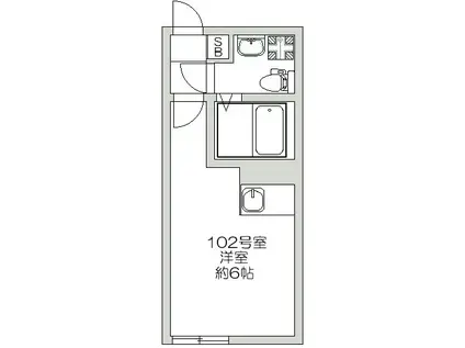 ハローハイツ新堀(1K/1階)の間取り写真
