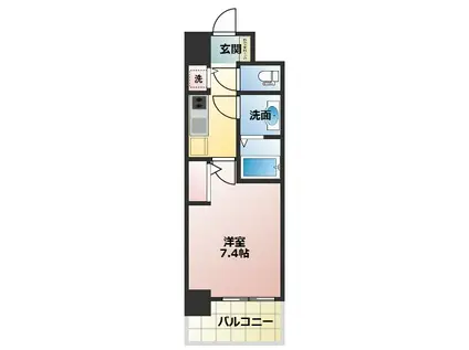 LA DOUCEUR都島高倉町(1K/2階)の間取り写真