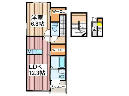 グランテラスA(1LDK/3階)の間取り写真