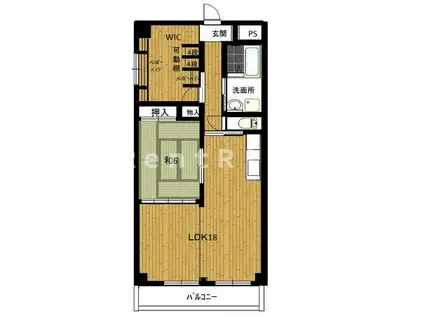 アパートメントハウス朴の樹(1SLDK/2階)の間取り写真