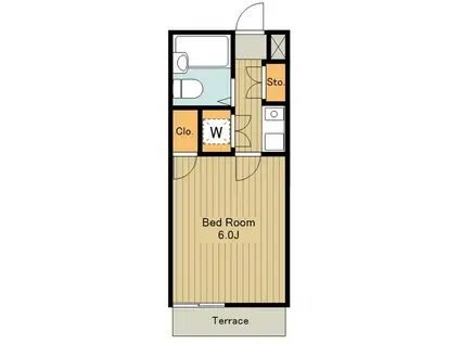 カーサ M(1K/1階)の間取り写真