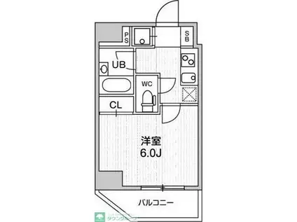 コンシェリア新橋(1K/14階)の間取り写真