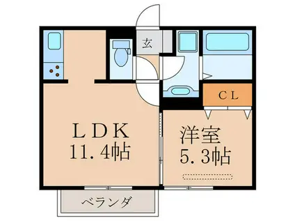 ロイヤルG黒崎駅前(1LDK/3階)の間取り写真