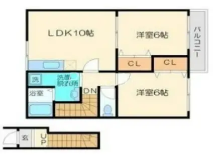 コスモハイツセブン(2LDK/1階)の間取り写真