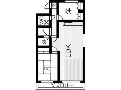 ルピナス伏見(2LDK/2階)の間取り写真