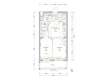 エストゥルース亀戸(2DK/3階)の間取り写真