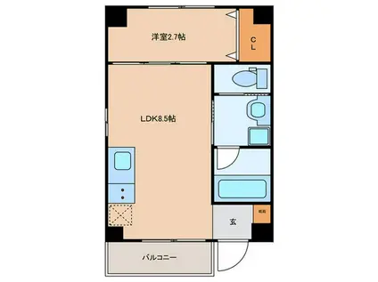 アトラクティ吉塚I(1LDK/1階)の間取り写真