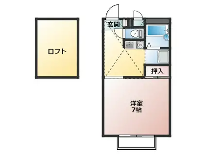 ALPHAガーデン(1K/1階)の間取り写真