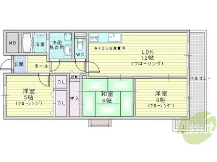 サングリュックコート(3LDK/3階)の間取り写真