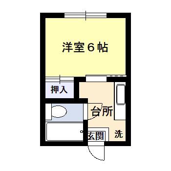 セントラルハイツ城南(1K/2階)の間取り写真