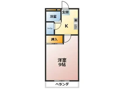 グレイスK.O.M I(1K/2階)の間取り写真