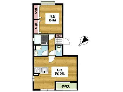レーベンシマ(1LDK/1階)の間取り写真