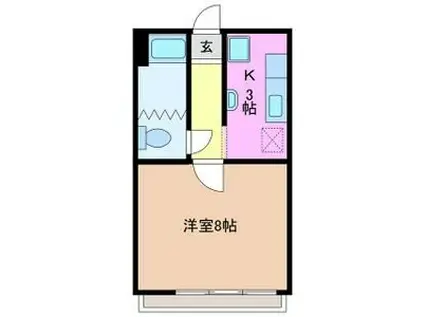 マルエイハウスB.D鵜の森(1K/3階)の間取り写真