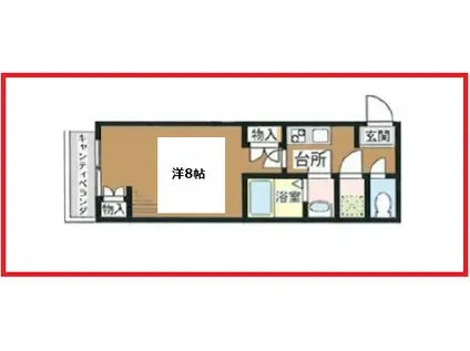 ヘスティア(1K/3階)の間取り写真