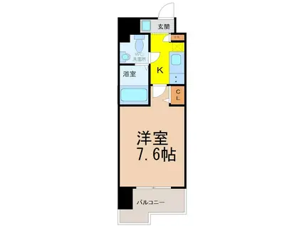 エコロジー鶴舞レジデンス(1K/10階)の間取り写真