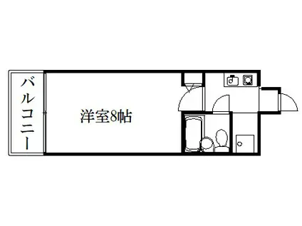 パラドール西院PART-I(1K/6階)の間取り写真