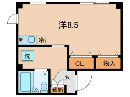 南元町コーポ(ワンルーム/3階)の間取り写真