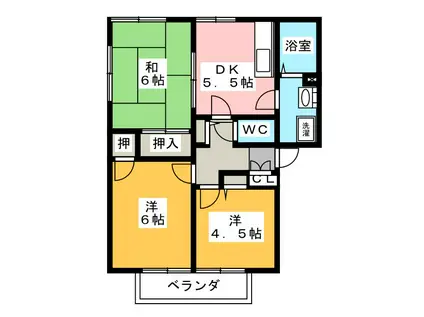 エンドレスM-I(3DK/2階)の間取り写真