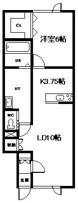 ラフィング(1LDK/1階)の間取り写真