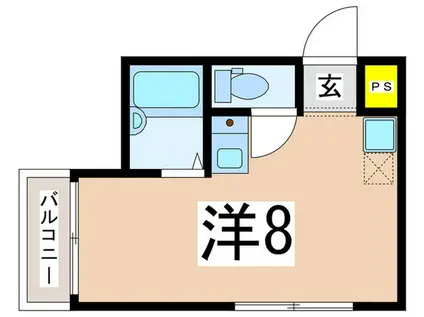 プランド-ル妙蓮寺B棟(ワンルーム/2階)の間取り写真