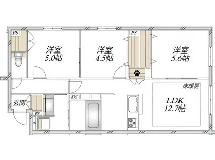 ウエスト・ノワール(3LDK/1階)の間取り写真