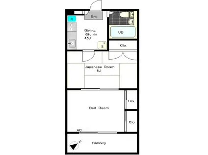 シティホームズ千代田(2DK/2階)の間取り写真