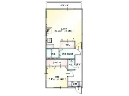 第一コーポ(1LDK/3階)の間取り写真