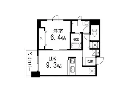 MIGNONNE上杉(1LDK/6階)の間取り写真